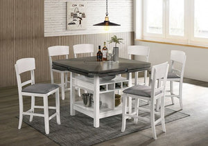 Stacie Counter HT. Dining Set (White/Grey)