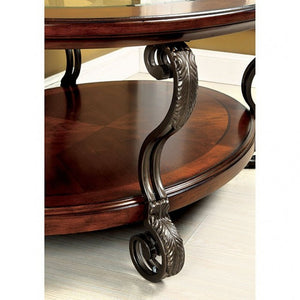 May Living Room Table Collection (Brown Cherry)