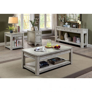 Meadow Living Room Table Collection (Antique White)