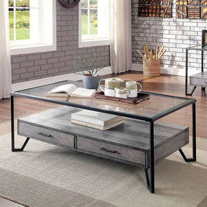 Ponderay Living Room Table Collection (Grey/Black)