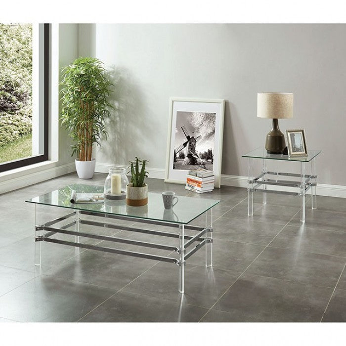 Trofa Living Room Table Collection (Chrome)
