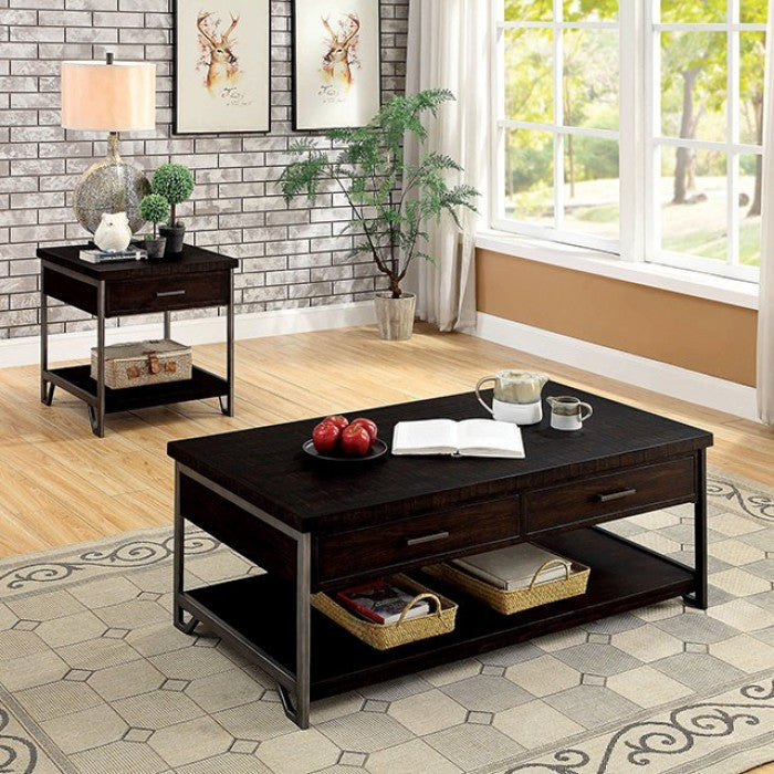 Wasta Living Room Table Collection (Dark Oak)