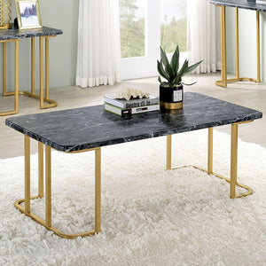 Calista Living Room Table Collection (Gold/Black)