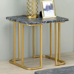 Calista Living Room Table Collection (Gold/Black)