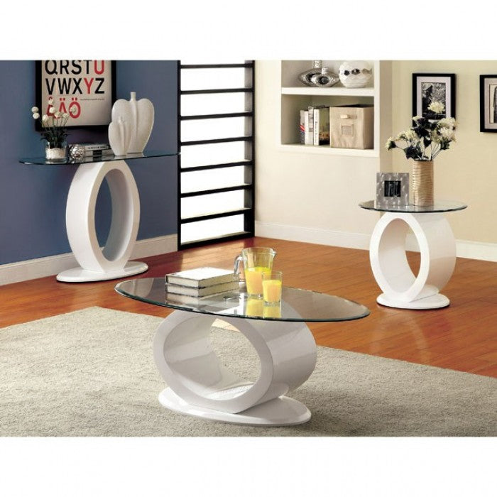 Lodia Living Room Table Collection (White)