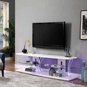 Ernst TV Stand with LED Lights (White)