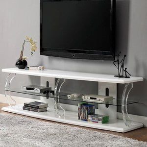 Ernst TV Stand with LED Lights (White)