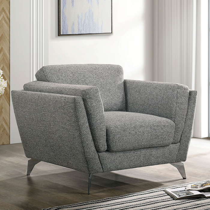 Adelene Fabric Armchair (Grey)