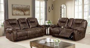 Kennedy Living Room Reclining Set (Brown)
