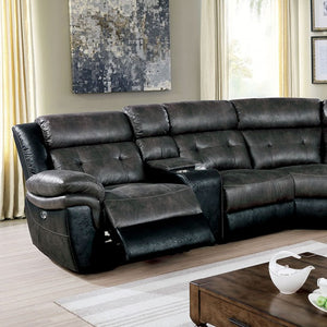 Brooklane Power Motion Sectional (Gray/Black)
