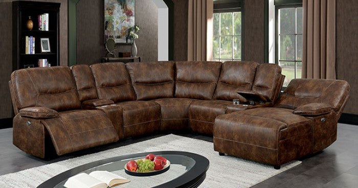 Chantelle Power Motion Sectional (Brown)