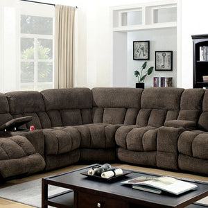 Irene Reclining Sectional (Brown)
