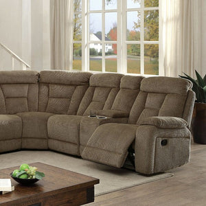Maybell Reclining Sectional (Mocha)
