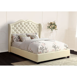 Monroe Contemporary King Bed (Ivory)