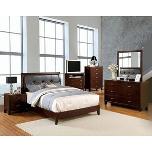 Enrico Contemporary Bed (Brown)