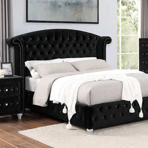 Zohar Velvet Bed (Black)