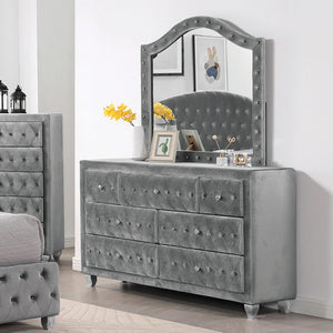 Zohar Velvet Dresser (Grey)