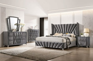 Carissa Bedroom Nightstand (Grey)