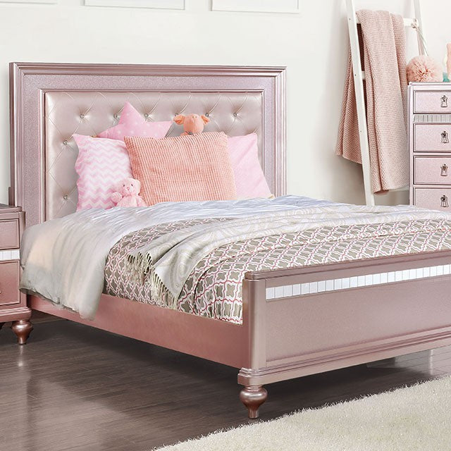 Avior Contemporary Bed (Rose Gold)