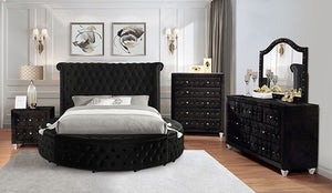 Delilah Glamorous Queen Bed (Black)