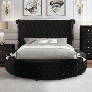 Sansom Velvet Bed (Black)