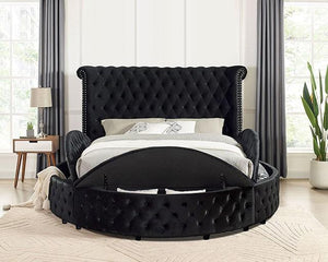 Sansom Velvet Bed (Black)