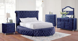 Delilah Glamorous California King Bed (Blue)