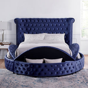 Sansom Velvet Bed (Blue)