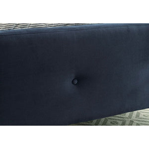 Barney Mid-Century Modern Bed (Navy Blue)