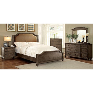 Halliday Transitional King Bed (Wire-Brushed Gray/Brown)
