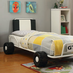 Power Racer Twin Bed (White)