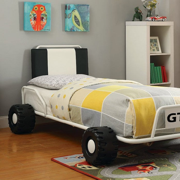 Power Racer Twin Bed (White)
