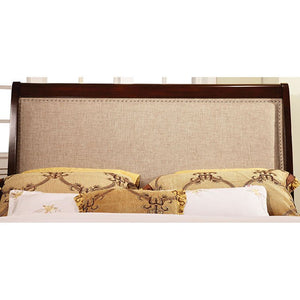 Mercer Contemporary King Bed (Brown Cherry/Beige)