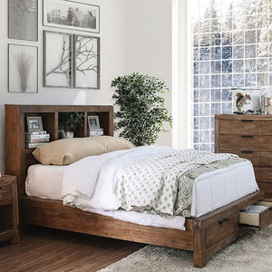 McAllen Rustic Bed (Weathered Light Oak)