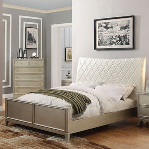 Enid Contemporary Bed (Silver)