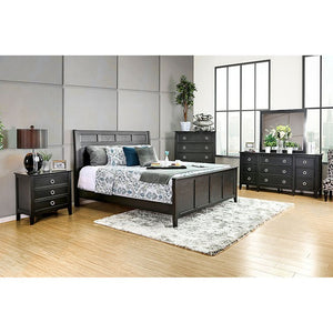Arabelle Transitional California King Bed (Wire-Brushed Black)