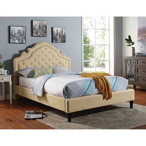 Aubree Transitional California King Bed (Beige)