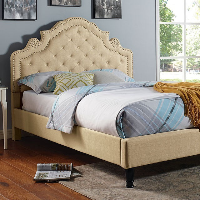 Aubree Transitional California King Bed (Beige)