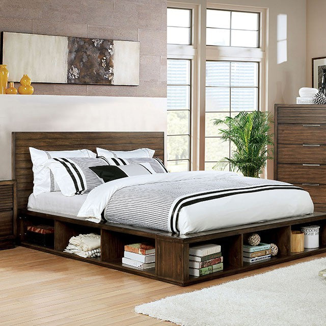 Torina Rustic King Bed (Walnut)