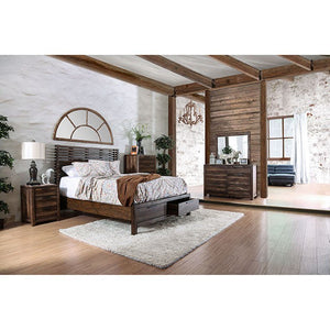 Hankinson Transitional California King Bed with Drawers (Rustic Natural Tone)