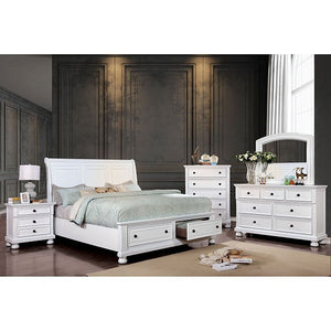 Castor Transitional Bed with Footboard Drawers (White)