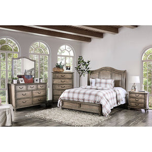 Belgrade Rustic Wooden Headboard Bed (Natural)