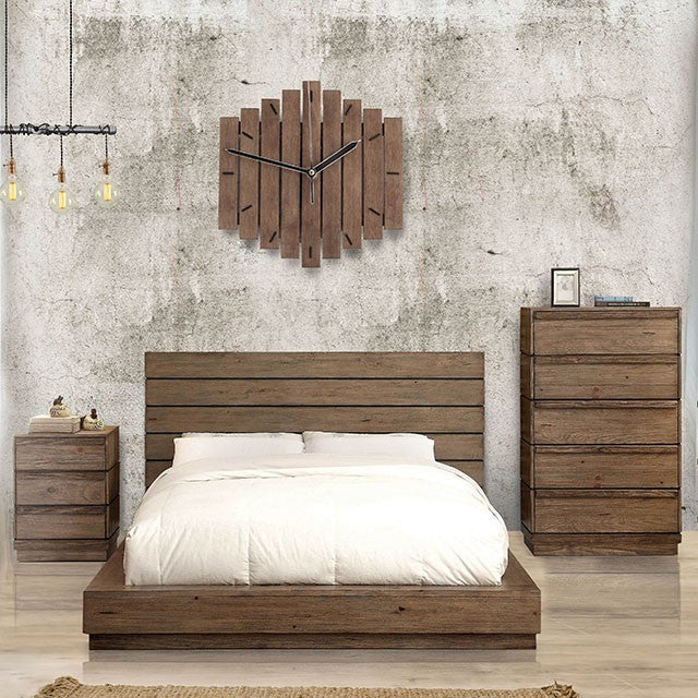 Coimbra Rustic-style Bed (Natural)