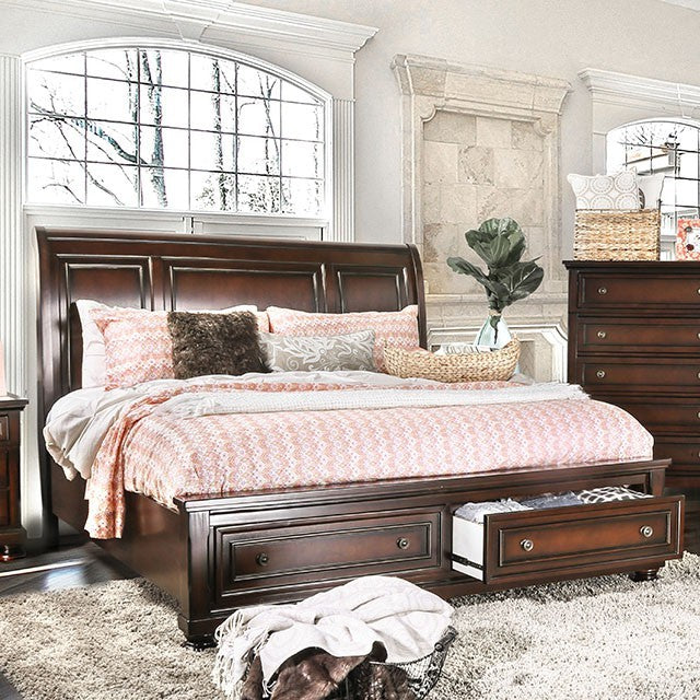 Northville Trasitional Bed with Drawer Footboard (Cherry)