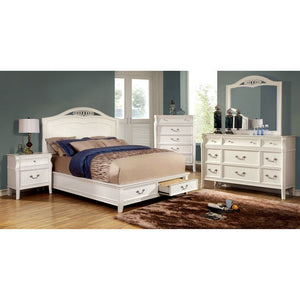Elvas Transitional Queen Bed (White)