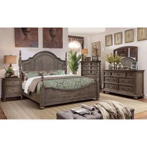 Audrey Transitional Queen Bed (Wire-Brushed Grey)