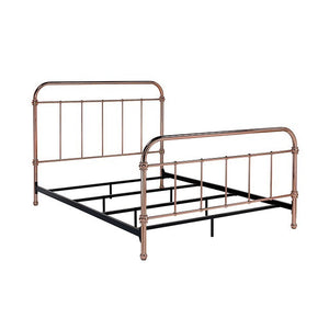Tamia Contemporary Metal King Bed (Rose Gold)