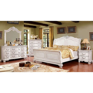 Isidora Traditional King Bed (White Wash)