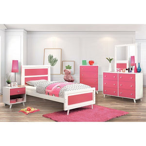 Alivia Contemporary Full Bed (White/Pink)