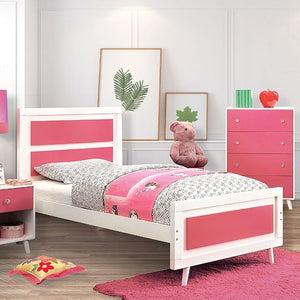 Alivia Contemporary Full Bed (White/Pink)